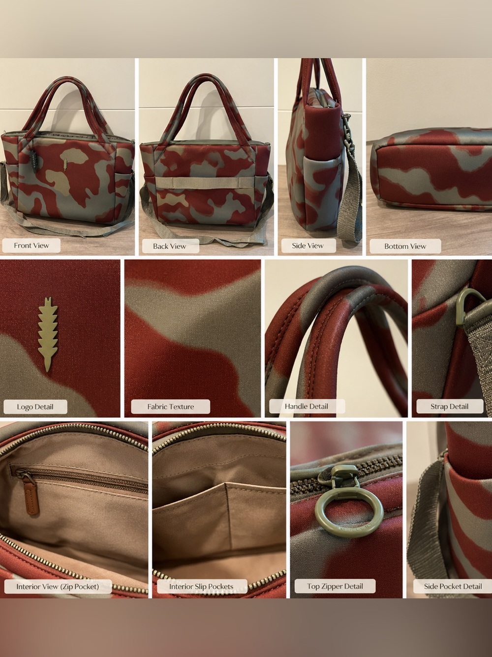 Thacker Cocoon Utility Tote Camo Tote Red & Green